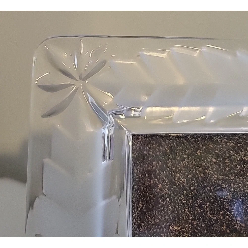Frosted Glass Floral Abstract Heavy Thick Photo Picture Frame 8 x 10